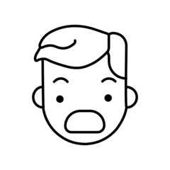 Guy amazed face line icon