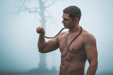 man with snake