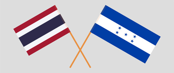 Crossed flags of Thailand and Honduras