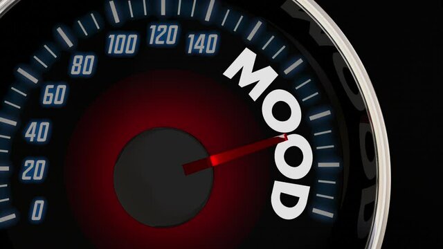 Mood Speedometer Sentiment Rising Good Feeling 3d Animation