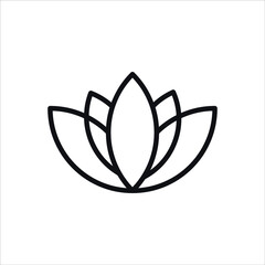 Yoga Lotus flower logo vector icon symbol