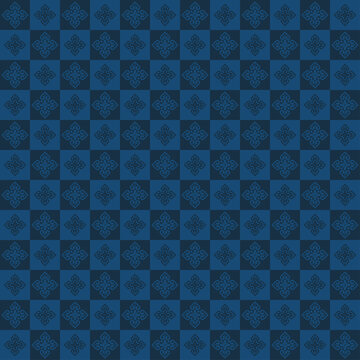 Blue Art Deco Geometric Pattern 