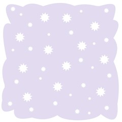 Abstract background. Asterisks. Cartoon flat style. Soft rounded clouds. The composition is in square proportion. Isolated over white background. Illustration vector