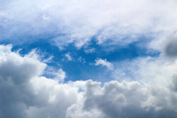 Blue sky with white cloud panorama view on sunny day