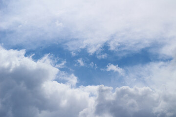 blue sky background with tiny clouds. Panorama