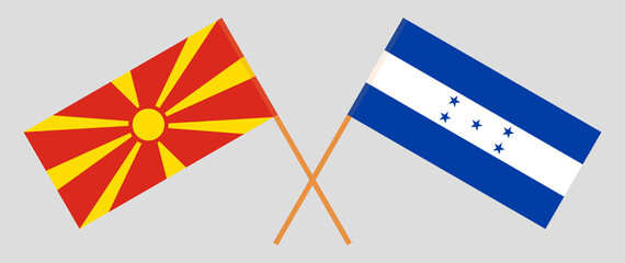 Crossed flags of North Macedonia and Honduras