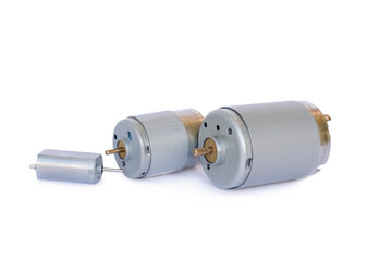 Dc electric motors isolated on white background