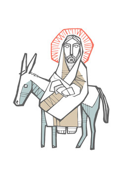 Jesus Christ On A Donkey, Entering To Jerusalem