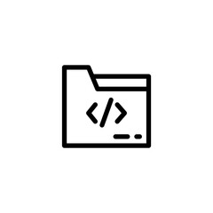 Programming folder icon. Icon design for programming and software engineering. Vector