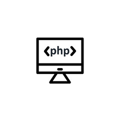 Php programming language icon. Icon design for programming and software engineering. Vector