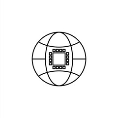 Fototapeta na wymiar Artificial intelligence globe icon. Artificial intelligence icon design. Vector