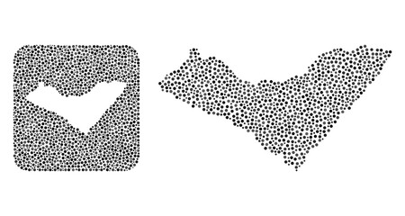 Map of Alagoas State mosaic created with spheric dots and cut out shape. Vector map of Alagoas State composition of round dots in different sizes and gray color tinges. Created for abstract agitprop.