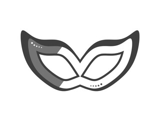 Black and white mask icon, incognito symbol on white