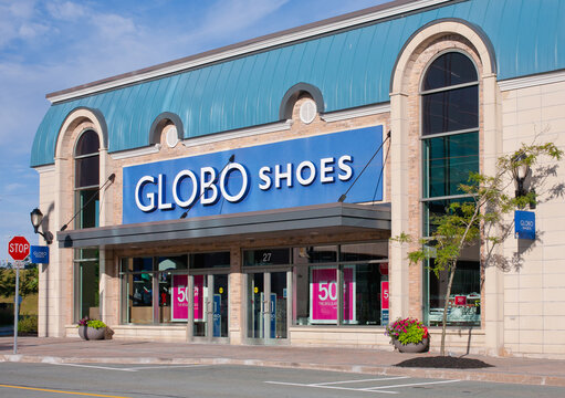 Dartmouth, Canada - July 31, 2016: Globo Shoes Storefront. Globo is a retail shoe store owned by the Canadian corporation, Aldo Group.