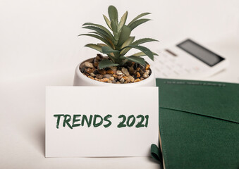 Trend 2021 inscription word.