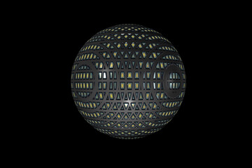 3d abstract figure sphere building texture