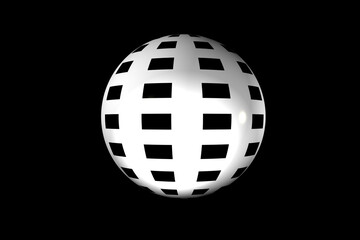 3d abstract figure sphere white grid texture