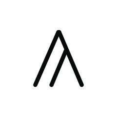 Simple triangle stripes geometric mountain logo vector.
