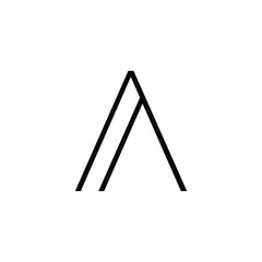 Simple triangle stripes geometric mountain logo vector.