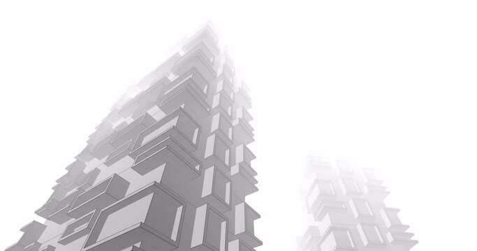 Modern architecture building 3d rendering