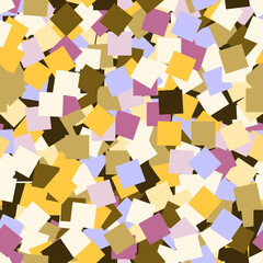 Obraz premium Abstract geometric confetti seamless pattern with colorful square elements. Vector festive background, texture for greeting cards, party invitations, wallpaper, textile print, wrapping paper, web.