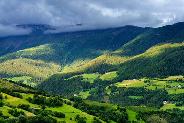 Fototapeta na wymiar Mountain landscape at Glorenza, Italy
