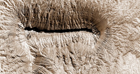 the crack,  United States, abstract photography of relief drawings in  fields in the U.S.A. from...