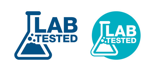 Lab tested sign in monochrome style 