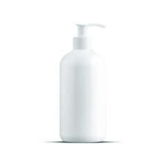 blank white hand sanitizer bottle isolated on white background