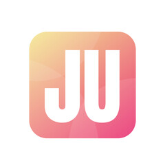 JU Letter Logo Design With Simple style