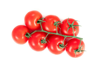 Chili tomatoes on white background, close up
