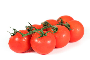 Chili tomatoes on white background