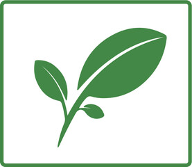 green eco leaf logo design concept badge circle minimal
