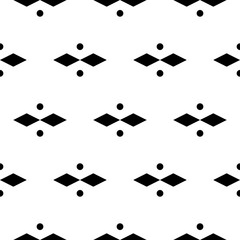 Seamless pattern. Rhombuses, circles ornament. Figures background. Simple shapes wallpaper. Geometrical backdrop. Digital paper, web designing, textile print. Vector.