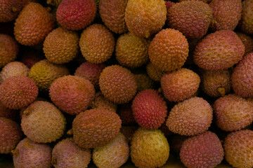 lychee in the supermarket, on the counter