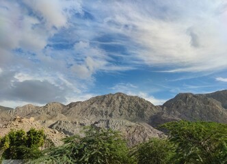 clouds over the mountains in ras al-Khaimah , united Arab emirates 