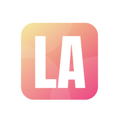 LA Letter Logo Design With Simple style