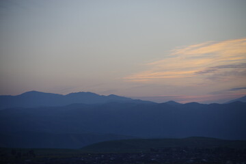 Mountains Overcast Sky