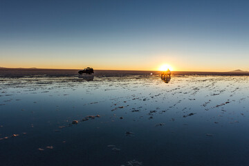 Sunset from Uyuni Saline (Salar de Uyuni), Aitiplano, Bolivia