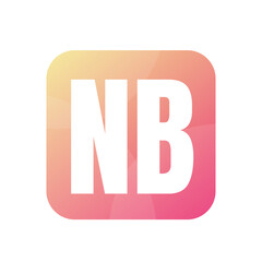 NB Letter Logo Design With Simple style