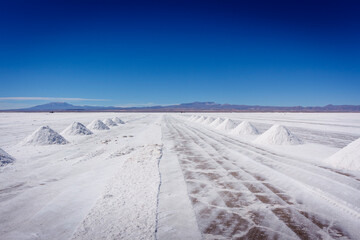 Fototapeta na wymiar Heap of salt. Salar De Uyuni. Bolivia.