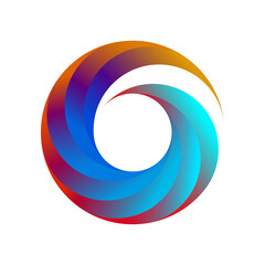 Abstract circle swirl logo design elements. Spiral symbol in line art style. Rainbow isolated pattern. Jpeg illustration