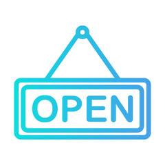 Open icon vector illustration in gradient style for any projects