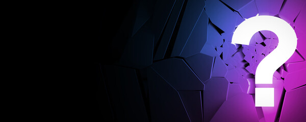 Lit question mark, business concepts, original 3d rendering