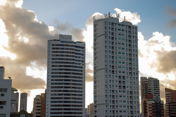 Fototapeta na wymiar buildings in the background clouds, city of João Pessoa, Paraíba, Brazil.
