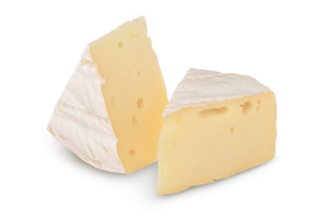 Camembert cheese isolated on white background with clipping path and full depth of field