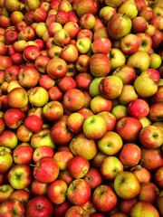 Close up of a stack of apples