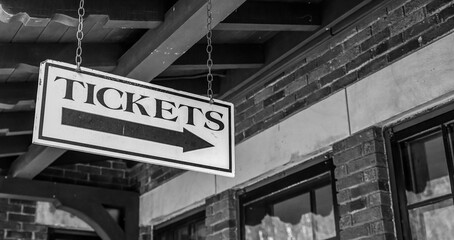 Vintage sign for admission tickets