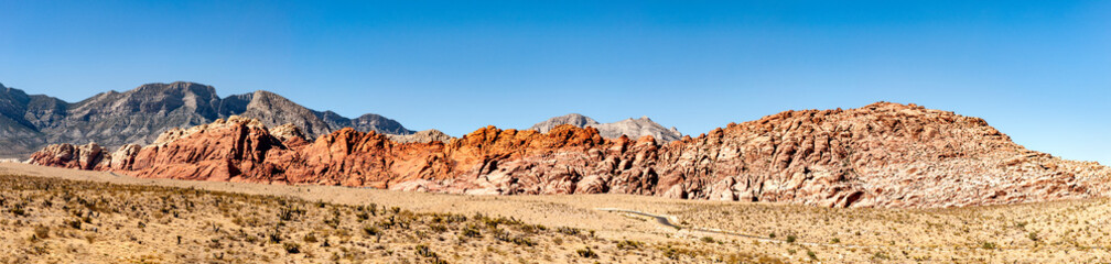 Fototapeta na wymiar Calico Hills panorama, Red Rock Canyon, Nevada