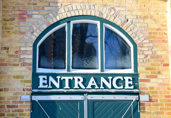 Vintage sign for entrance